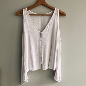 LA Hearts White Cold Shoulder Top